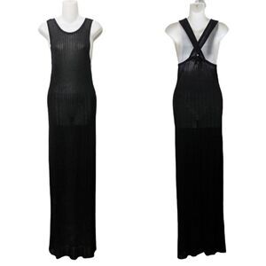 ARMAND BASI Ribbed Cross Back Maxi Dress S